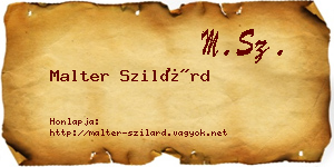 Malter Szilárd névjegykártya