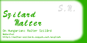 szilard malter business card