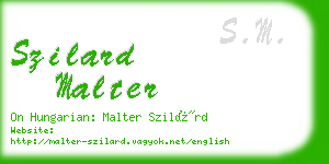 szilard malter business card
